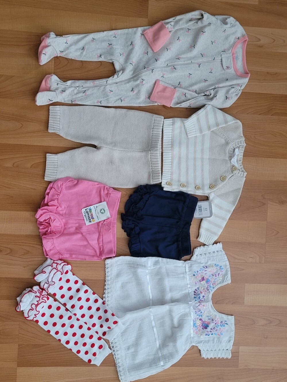Baby Girl Clothes Lot 8 Pcs bundle, NB, 0-3, 3-6 month, outfit Shorts Knit NWT.